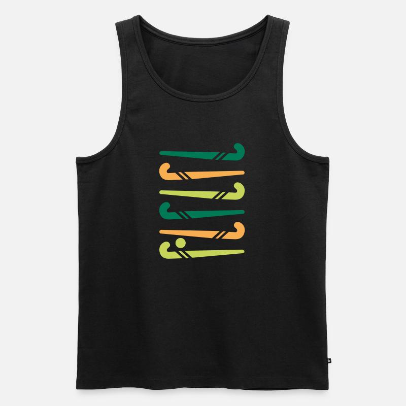 Hockeyschläger bunt - Männer Premium Bio Tank Top - Schwarz