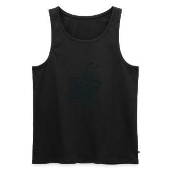 Dessin au trait Daxhond pour chemises légères - Débardeur bio Premium Homme - noir - Devant - AI Model Male 178 light (178cm)