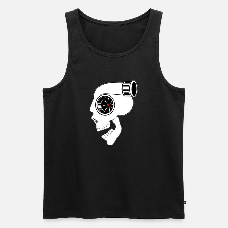 Skull Turbo - Männer Premium Bio Tank Top - Schwarz
