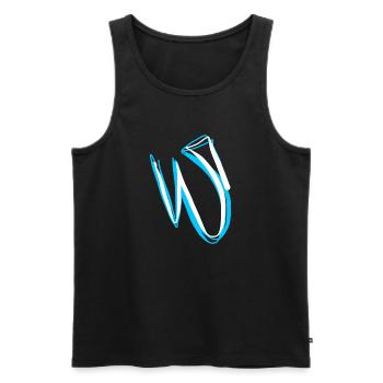 Geschenkidee für Kalligrafiesüchtigen - Männer Premium Bio Tank Top - Schwarz - Vorne - Michal (187cm)