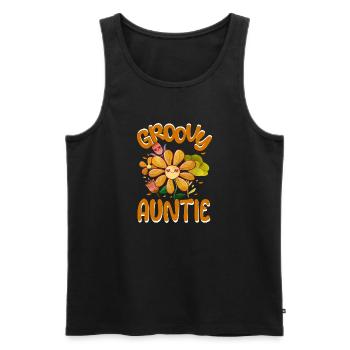Groovy Auntie Family Matching Vintage Family - Débardeur bio Premium Homme - noir - Devant - AI Model Male 178 light (178cm)