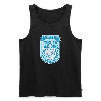 I came saw forget - Men's Premium Organic Tank Top - black - Front - AI Model Male 178 light (178cm)