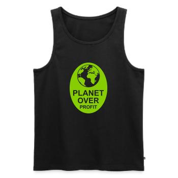 planet over profit quote - Men's Premium Organic Tank Top - black - Front - Michal (187cm)