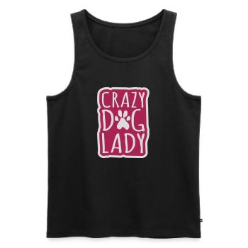 crazy dog lady Zitat - Männer Premium Bio Tank Top - Schwarz - Vorne - Michal (187cm)
