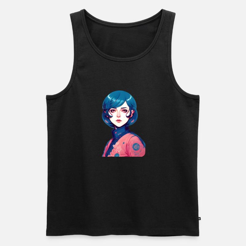 Anime Mädchen - Männer Premium Bio Tank Top - Schwarz