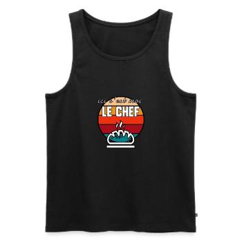 Le chef c’est moi - Débardeur bio Premium Homme - noir - Devant - Michal (187cm)