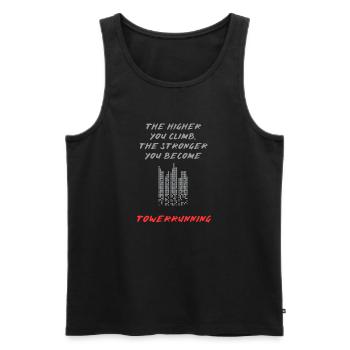 Towerrunning, Stairclimbing Elite Workout - Men's Premium Organic Tank Top - black - Front - AI Model Male 178 light (178cm)
