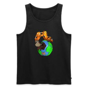destroying earth - Männer Premium Bio Tank Top - Schwarz - Vorne - Michal (187cm)