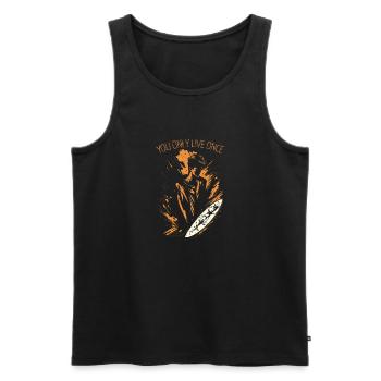 YOLO - Men's Premium Organic Tank Top - black - Front - AI Model Male 178 light (178cm)