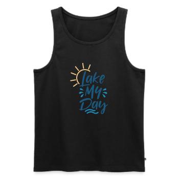 Lake My Day - Men's Premium Organic Tank Top - black - Front - Michal (187cm)