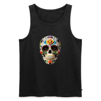Zucker-Schädel Schädel | Schädel | Schädel - Männer Premium Bio Tank Top - Schwarz - Vorne - AI Model Male 178 light (178cm)