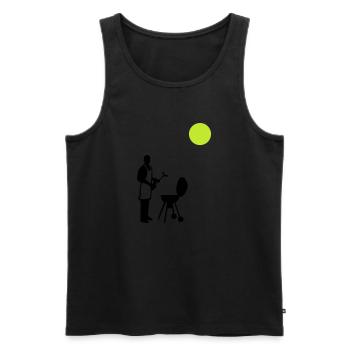 Barbecue d’été - Débardeur bio Premium Homme - noir - Devant - Michal (187cm)