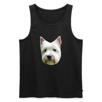 chien - Débardeur bio Premium Homme - noir - Devant - Michal (187cm)