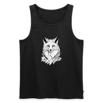 Cute Fox Face Floral - Men's Premium Organic Tank Top - black - Front - AI Model Male 178 light (178cm)