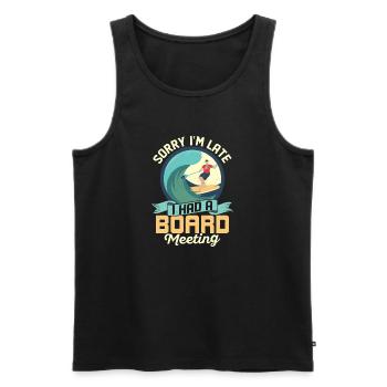 Sorry I'm Late I Had A Board Meeting Stand Up Padd - Men's Premium Organic Tank Top - black - Front - AI Model Male 178 light (178cm)