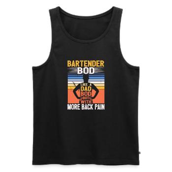 Bartender Bod Like A Dad Bod Biology Teacher - Men's Premium Organic Tank Top - black - Front - Michal (187cm)