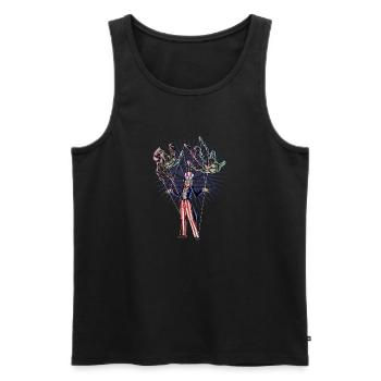 Marionette Politik - Männer Premium Bio Tank Top - Schwarz - Vorne - AI Model Male 178 light (178cm)