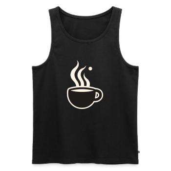 Becher mit heißem Getränk - Männer Premium Bio Tank Top - Schwarz - Vorne - Michal (187cm)