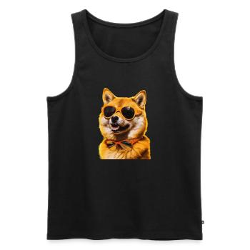 Shiba Inu Cool - Shiba Inu - Men's Premium Organic Tank Top - black - Front - AI Model Male 178 light (178cm)
