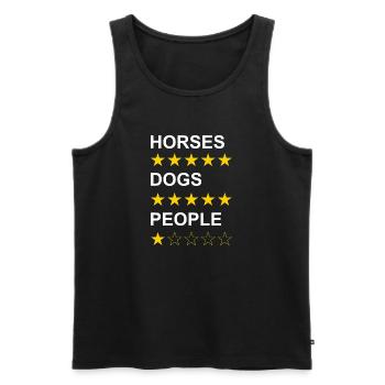Horses Dogs People white - Men's Premium Organic Tank Top - black - Front - Michal (187cm)