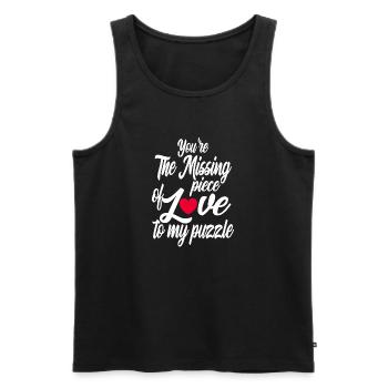 Valentine's Day 2024 Funny Quotes Lovers Day Gift - Débardeur bio Premium Homme - noir - Devant - AI Model Male 178 light (178cm)