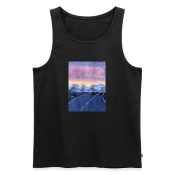 Dämmerung der Straße - Männer Premium Bio Tank Top - Schwarz - Vorne - Michal (187cm)