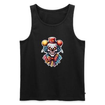 Clown d’horreur / Cirque / Drôle / Spectacle / Halloween - Débardeur bio Premium Homme - noir - Devant - Michal (187cm)