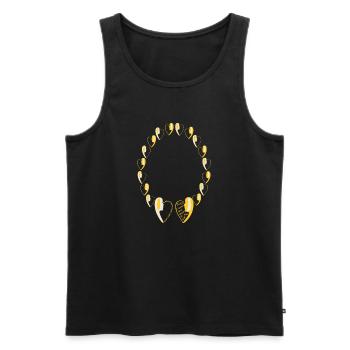 Collier avec déclaration d'amour réciproque. - Débardeur bio Premium Homme - noir - Devant - Michal (187cm)