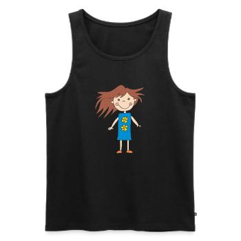 mädchen klein - Männer Premium Bio Tank Top - Schwarz - Vorne - Michal (187cm)