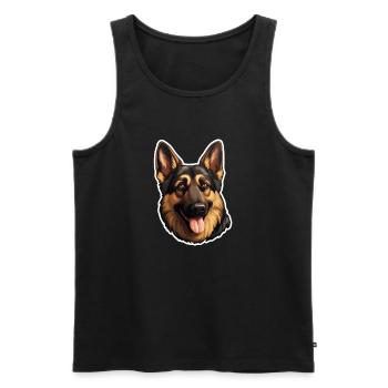 German Shepherd Head - Men's Premium Organic Tank Top - black - Front - Michal (187cm)