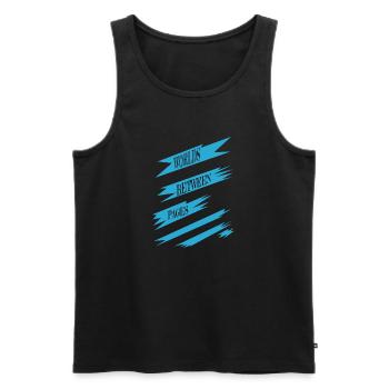 birthday present present escape quotes relaxation - Männer Premium Bio Tank Top - Schwarz - Vorne - AI Model Male 178 light (178cm)