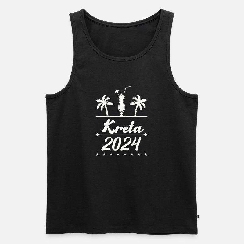 kreta 2024 - Männer Premium Bio Tank Top - Schwarz