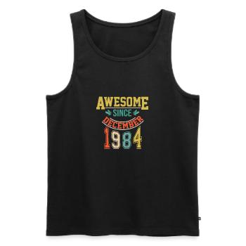December 1984 Birthday December 1984 Gift 19 - Men's Premium Organic Tank Top - black - Front - Michal (187cm)