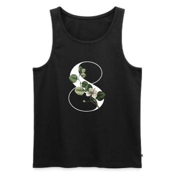 Nummer 8 Grüne Blumen - 8. Blumengeburtstag - Männer Premium Bio Tank Top - Schwarz - Vorne - Michal (187cm)