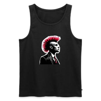 Anzug-Punk - im Herzen Punk - Männer Premium Bio Tank Top - Schwarz - Vorne - AI Model Male 178 light (178cm)
