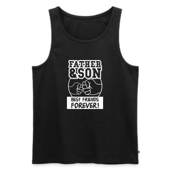 father and son - Männer Premium Bio Tank Top - Schwarz - Vorne - AI Model Male 178 light (178cm)