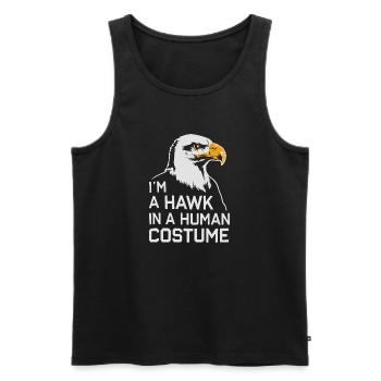 Frei wie ein Falke im Menschenkostüm - Männer Premium Bio Tank Top - Schwarz - Vorne - Michal (187cm)