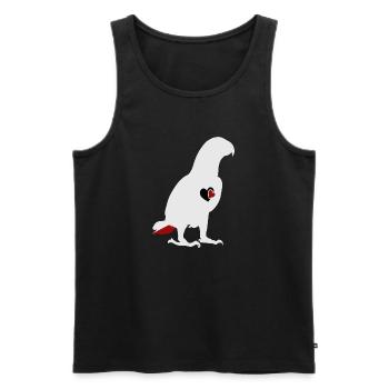 African Grey Parrot Love - Men's Premium Organic Tank Top - black - Front - AI Model Male 178 light (178cm)