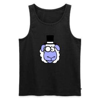 Schaf Herr Gentleman Zylinder Hut Monokel Brille - Männer Premium Bio Tank Top - Schwarz - Vorne - AI Model Male 178 light (178cm)