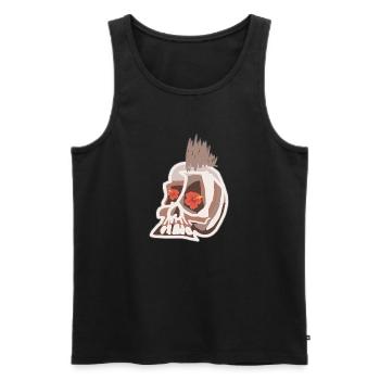 Punk Skull mit Blumen - Männer Premium Bio Tank Top - Schwarz - Vorne - AI Model Male 178 light (178cm)