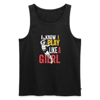I Know I Play Like A Girl Volleyball for Teen Girl - Men's Premium Organic Tank Top - black - Front - Michal (187cm)