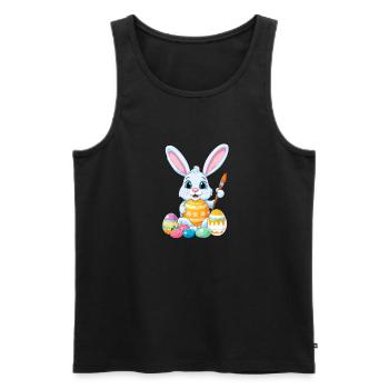 Easter bunny with Easter eggs - Men's Premium Organic Tank Top - black - Front - AI Model Male 178 light (178cm)