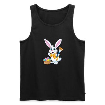 Easter bunny with Easter eggs - Men's Premium Organic Tank Top - black - Front - AI Model Male 178 light (178cm)