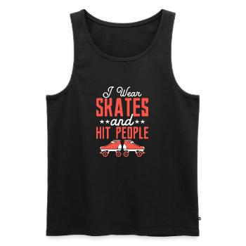 Je porte des patins et des tueurs à gages Roller Derby - Débardeur bio Premium Homme - noir - Devant - Michal (187cm)