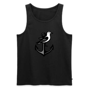 Anchor Seagull - Men's Premium Organic Tank Top - black - Front - AI Model Male 178 light (178cm)