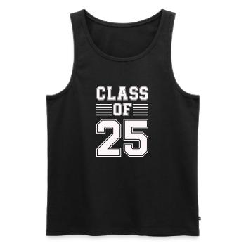 class of 25 - Men's Premium Organic Tank Top - black - Front - AI Model Male 178 light (178cm)