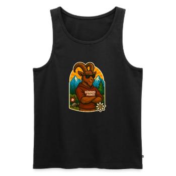 Bündner Power - Männer Premium Bio Tank Top - Schwarz - Vorne - AI Model Male 178 light (178cm)