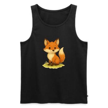 fuchs - Männer Premium Bio Tank Top - Schwarz - Vorne - AI Model Male 178 light (178cm)