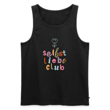 Selbstliebe Club - Aufblühen - Männer Premium Bio Tank Top - Schwarz - Vorne - Michal (187cm)