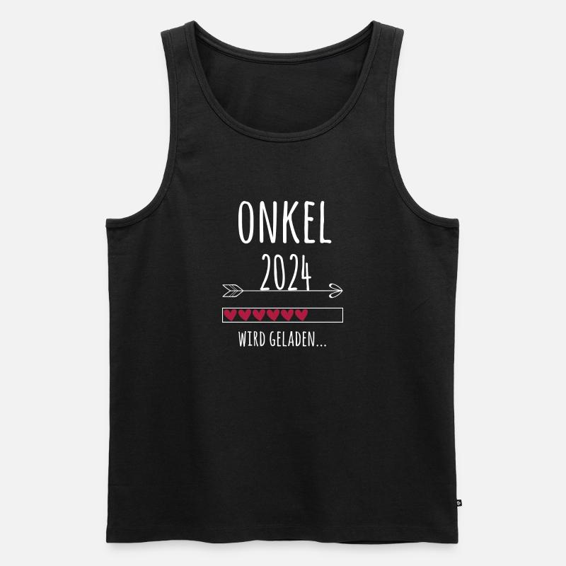 werdender Onkel 2024 Schwangerschaft Geschenk - Männer Premium Bio Tank Top - Schwarz